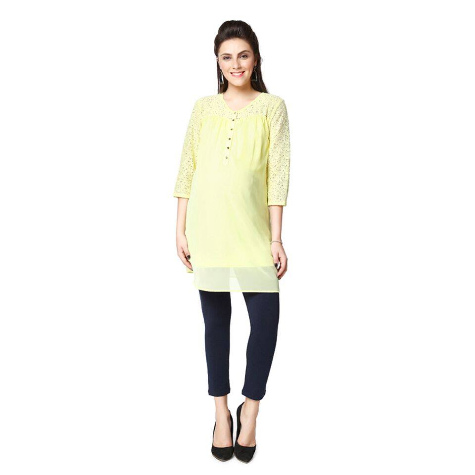 Relaxed feel tunic in summer yellow